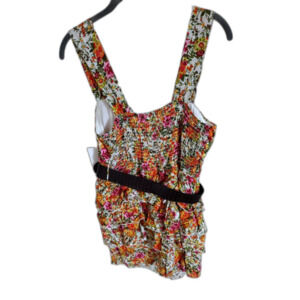 NWT Emerald Sundae Orange Yellow Floral Flower Layered Top Sun Dress Sz 13